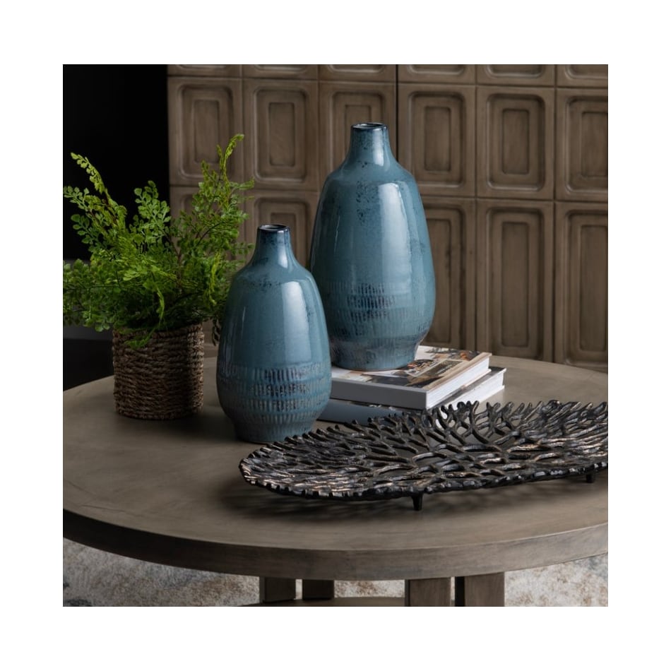 cres blue jar vase bowl plate set  