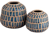 cres blue jar vase bowl plate set  