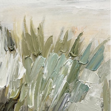 Seaside Textured Handpainted Framed Canvas 39"W x 39"H