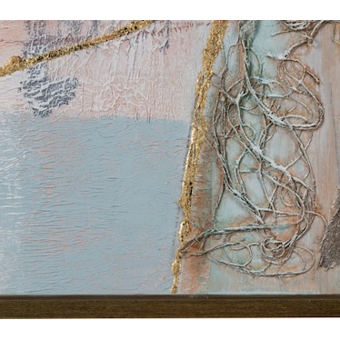 Blue and Gold Abstract Framed Canvas 48"W x 72"H