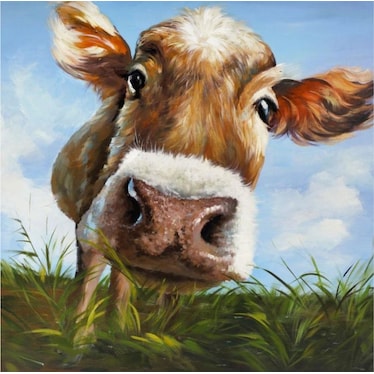 Cow Closeup Wall Decor 39.5"W x 39.5"H