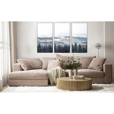Set of 3 Mountain Treeline Framed Canvas 29"W x 59"H