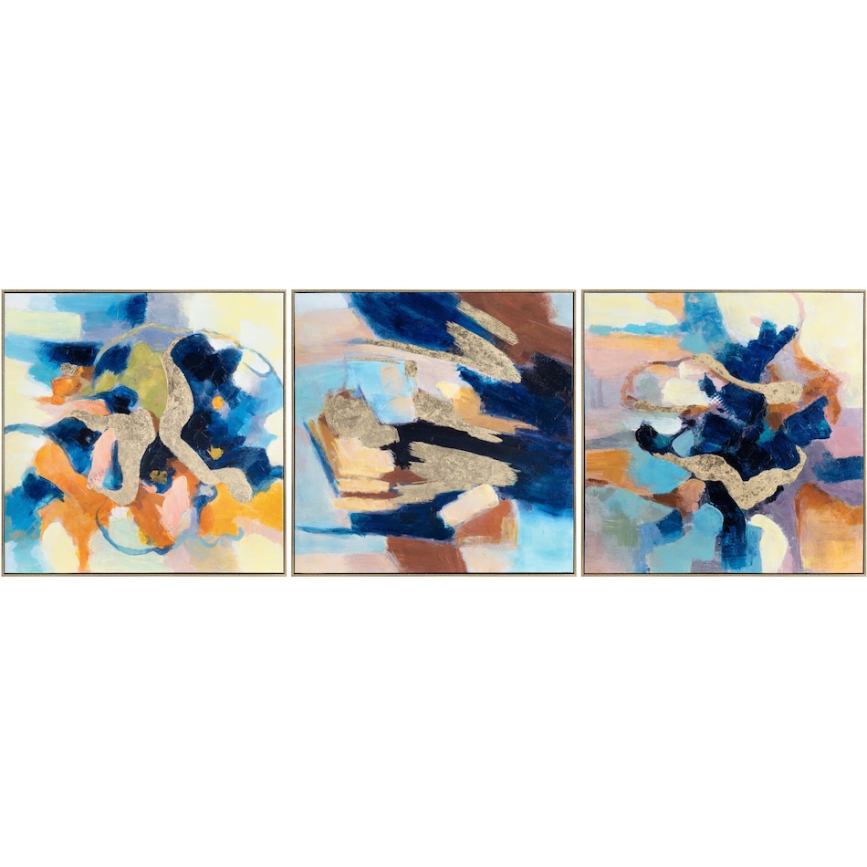 cres blue paintings set  