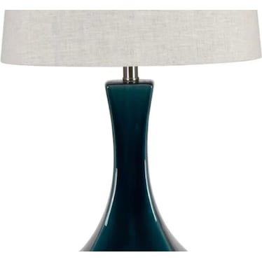 Teal Ceramic Table Lamp 31"H