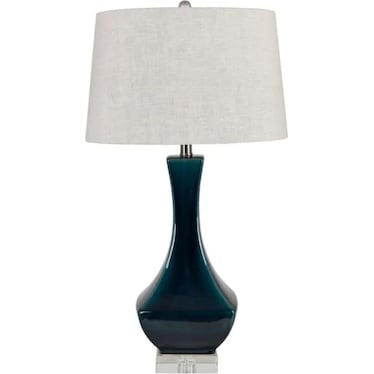 Teal Ceramic Table Lamp 31"H