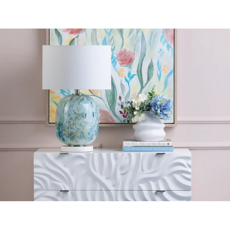cres blue table lamp   