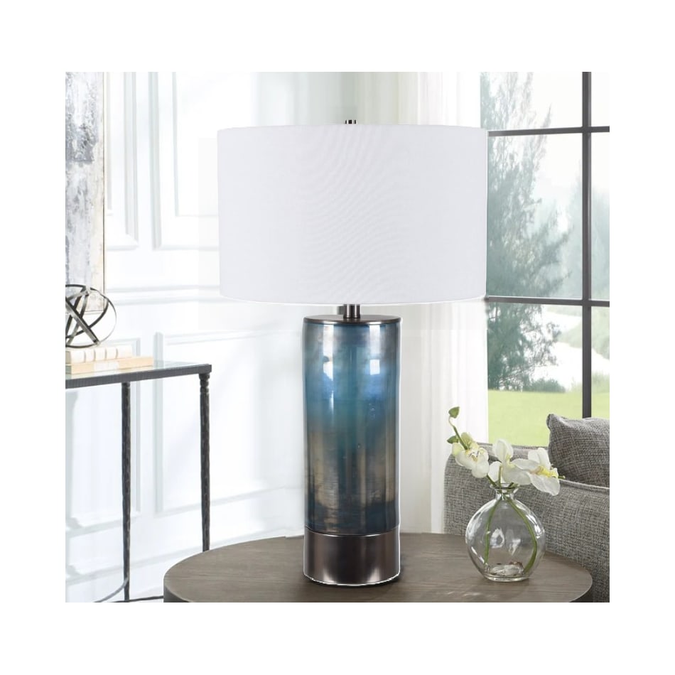 cres blue table lamp   