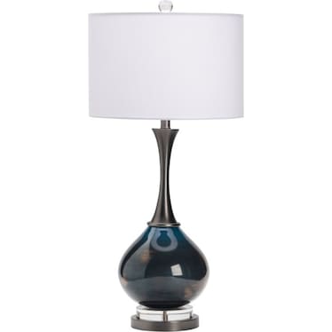 Deep Blue Glass Table Lamp 33.5"H