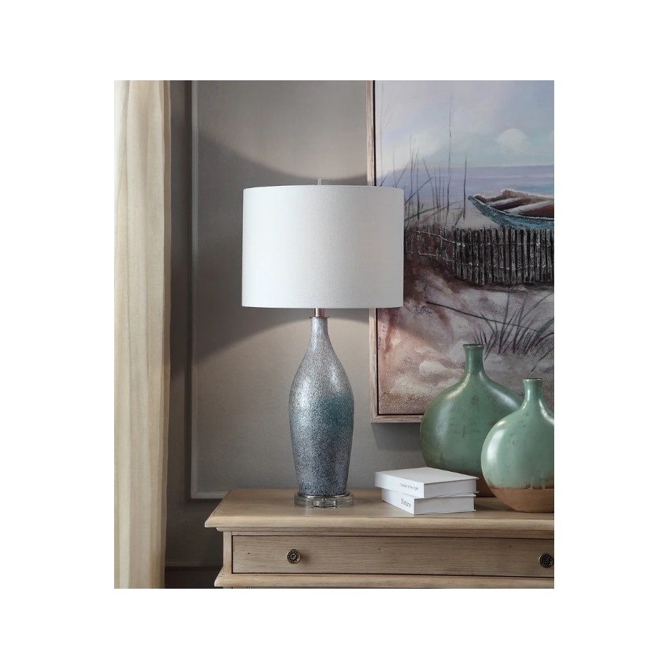 cres blue table lamp   