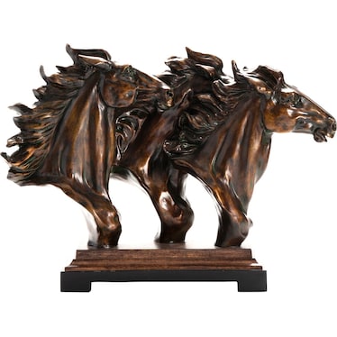 Running Free Horse Statue 23"W x 17.5"H