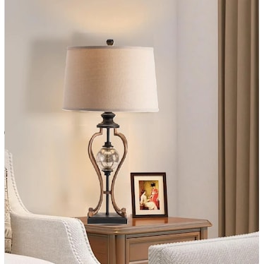 Mercury Glass Ball Table Lamp 36.5"H