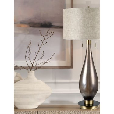 Bronze Glass Table Lamp 34.5"H
