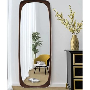 Brown Wood Leaner Mirror 31.5"W x 73"H