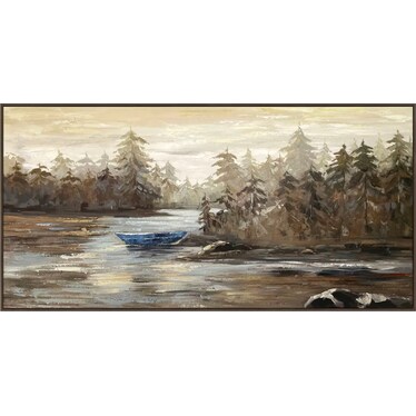 Lakeside Handpainted Framed Canvas 60"W x 30"H
