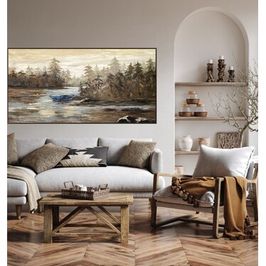 Lakeside Handpainted Framed Canvas 60"W x 30"H