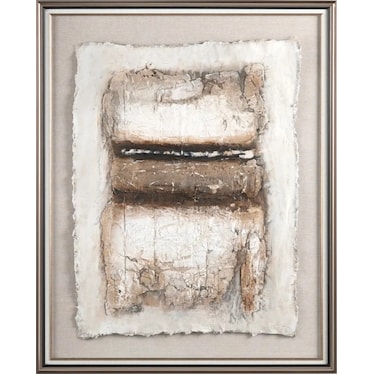 Brown and Cream Abstract Framed Canvas 40"W x 50"H