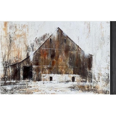Snowy Barn Canvas Art 60"W x 40"H