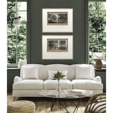 Set of 2 Forest Shadowbox Hand Painted Art 32"W x 24"H