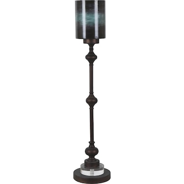 Bronze Glass Buffet Lamp 35"H
