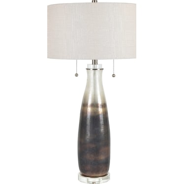 Brown Glass Table Lamp 32"H