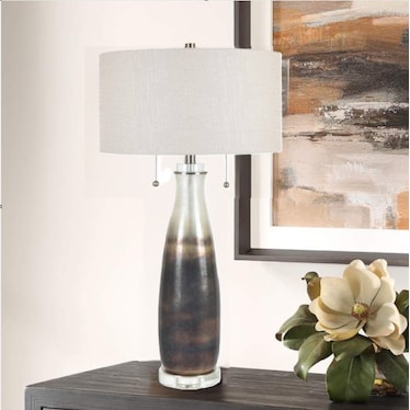 Brown Glass Table Lamp 32"H