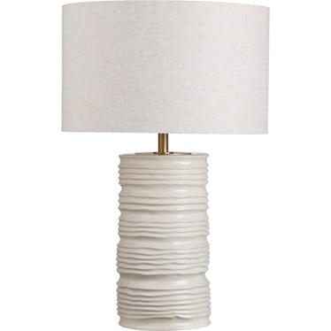 Cream Ceramic Table Lamp 31"H