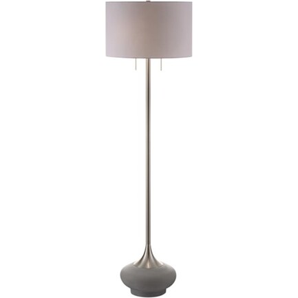 Concrete and Silver Metal Floor Lamp 62.5"H