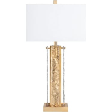 Gold Glass Table Lamp 32"H