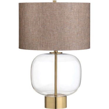 Clear Glass with Gold Shade Table Lamp 28"H