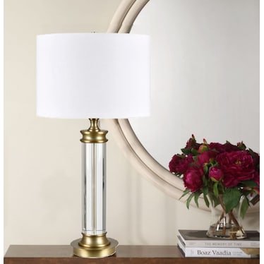 Crystal and Gold Table Lamp 31"H