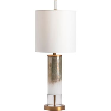 Gold and White Glass Nightlight Table Lamp 31.25"H