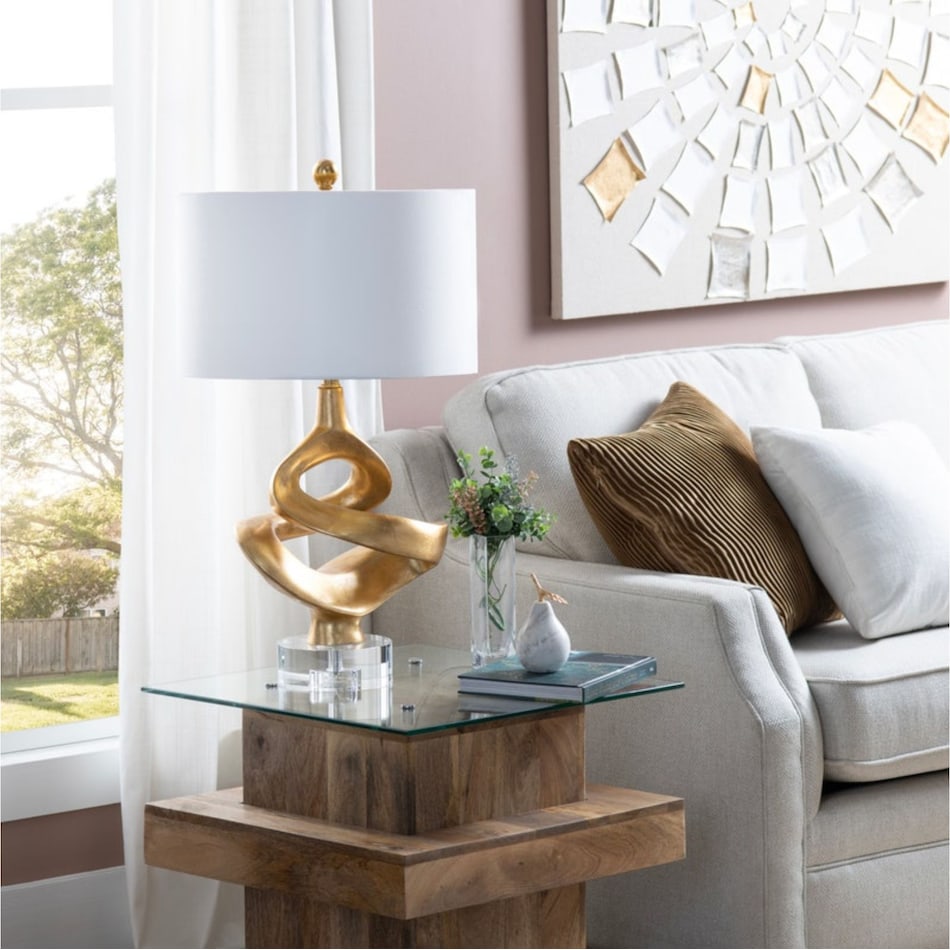 cres gold table lamp   