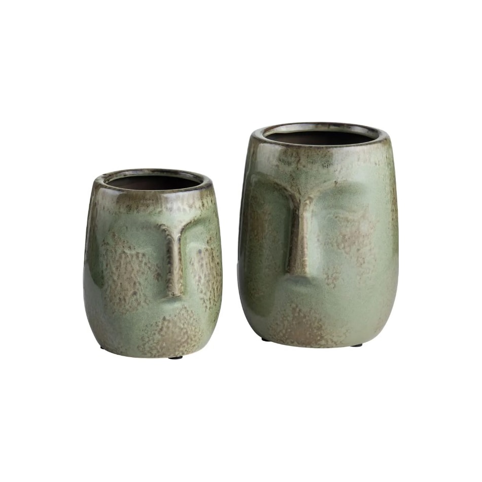 cres green jar vase bowl plate set  