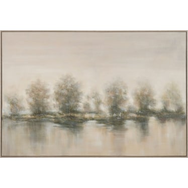 Evergreen Calm Framed Canvas Painting 61"W x 41"H