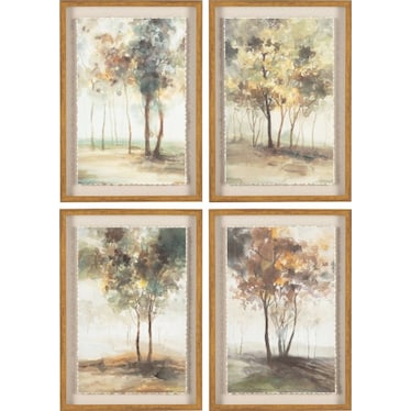 Set of 4 Indian Summer Shadowbox Prints 24"W x 34"H