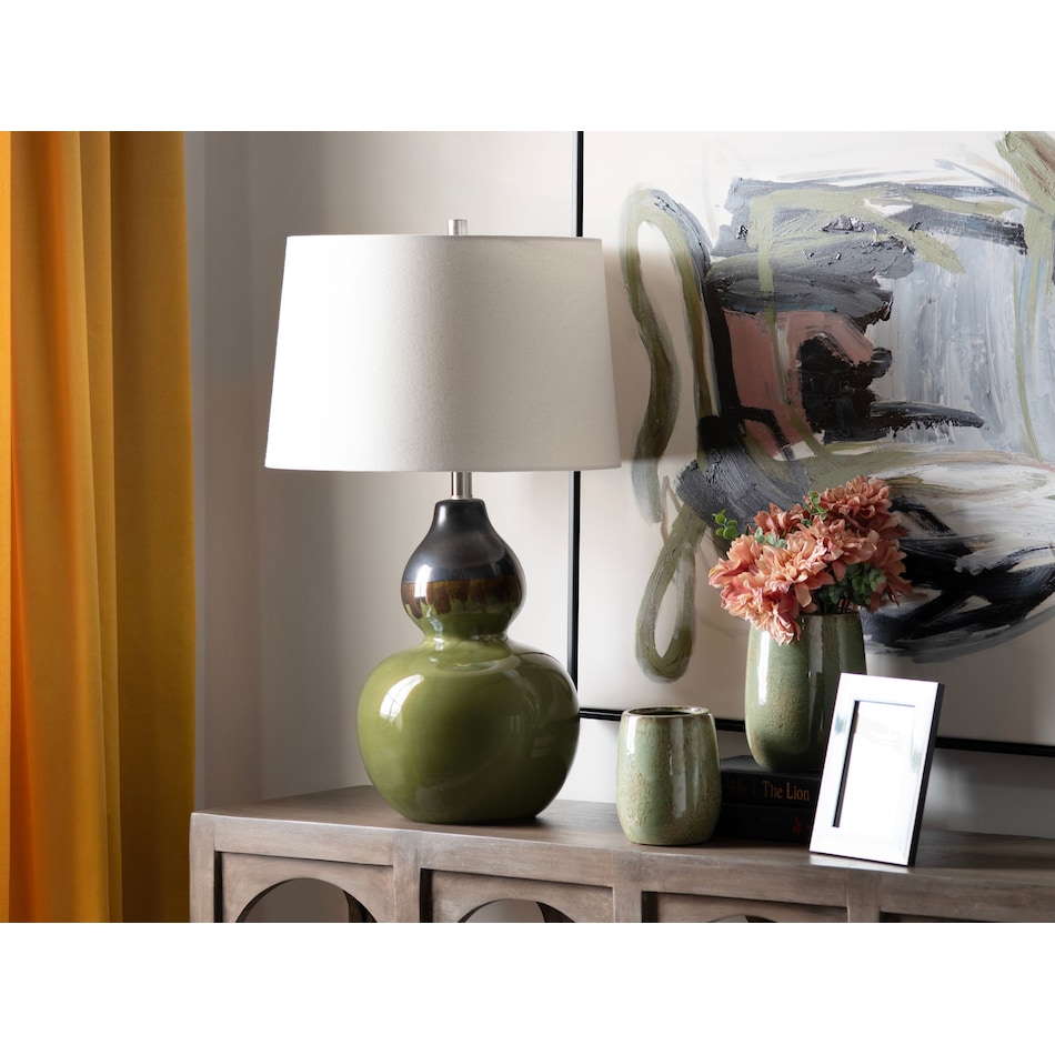 cres green table lamp   