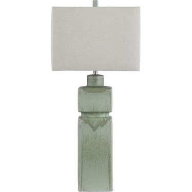 Green Ceramic Table Lamp 35"H