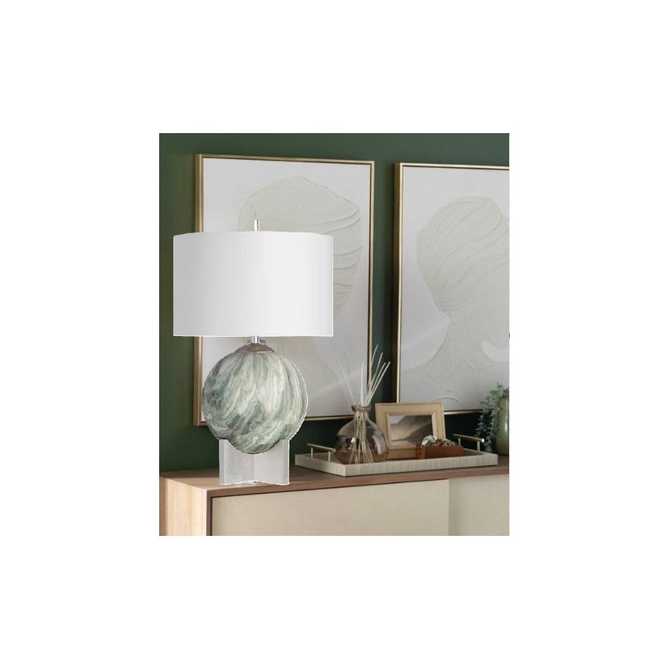 cres green table lamp   