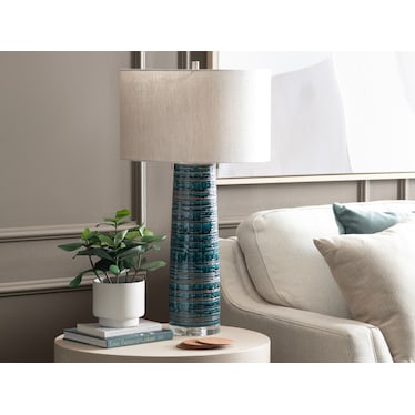 Green Ceramic Table Lamp 30.5"H