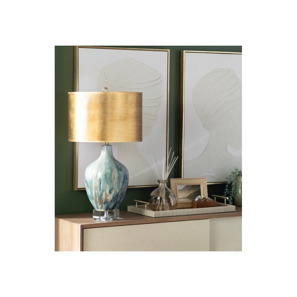cres green table lamp   