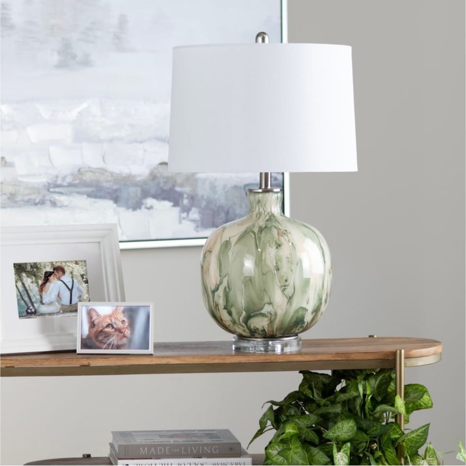 cres green table lamp   