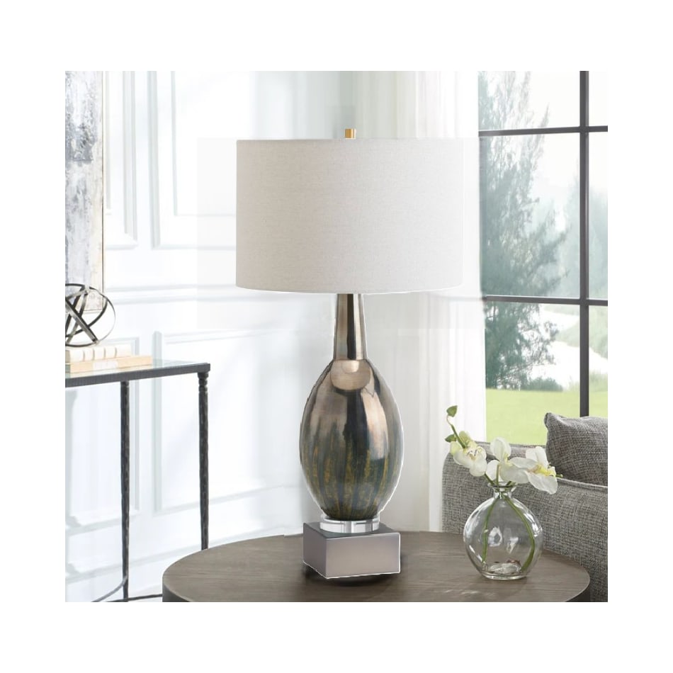 cres green table lamp   