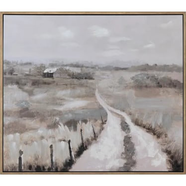 Winding Pathway Handpainted Framed Canvas 49"W x 39"H