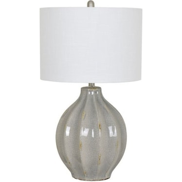 Distressed Gray Ceramic Table Lamp 28"H
