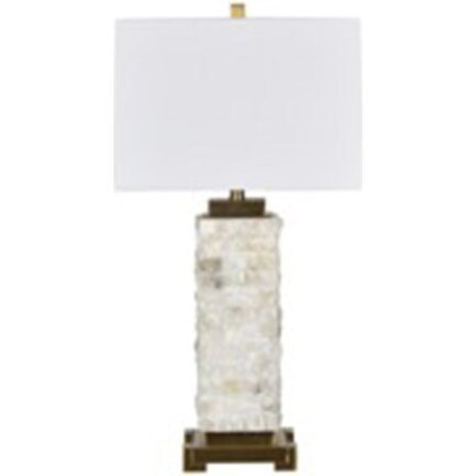 Stone and Antique Brass Table Lamp 31"H