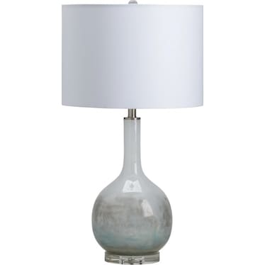 Grey and White Iridescent Glass Table Lamp 31"H