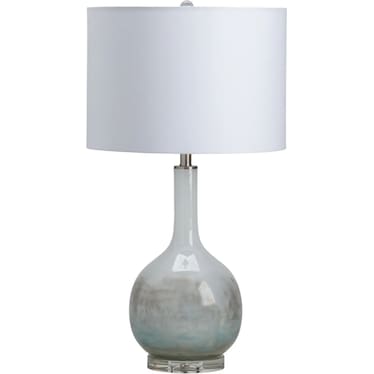 Grey and White Iridescent Glass Table Lamp 31"H