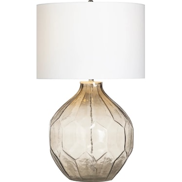 Grey Glass Table Lamp 30.5"H