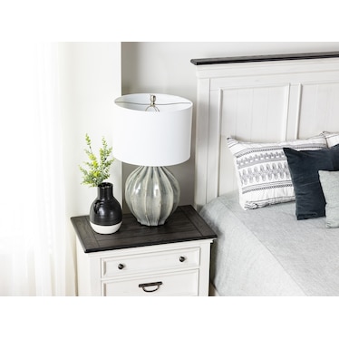 Distressed Gray Ceramic Table Lamp 28"H