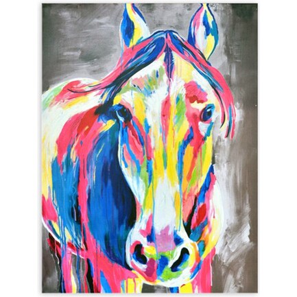 Multi Colored Horse Canvas 30"W x 40"H